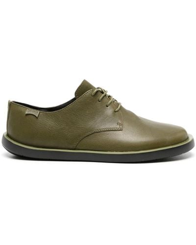Camper Wagon Lace-up Leather Shoes - Green