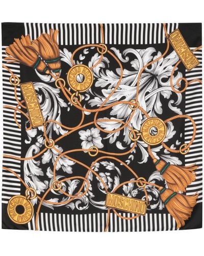 Moschino Schal mit Blumen-Muster - Mettallic