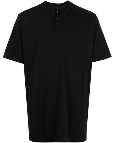 Transit Button-fastening Cotton T-shirt - Black