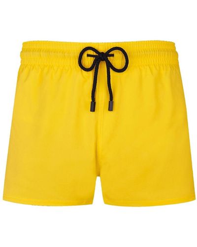 Vilebrequin Logo-appliqué Drawstring Swim Shorts - Yellow