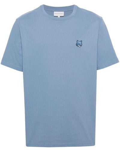 Maison Kitsuné T-Shirt With Chillax Fox Application - Blue