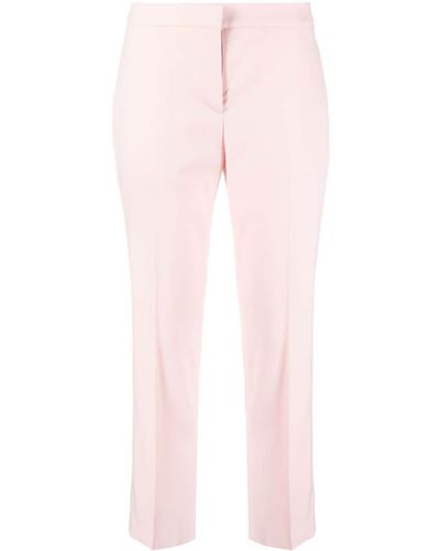 Alexander McQueen Cropped Slim-cut Trousers - Pink