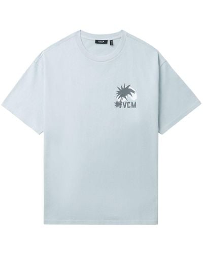 FIVE CM Graphic-print Cotton T-shirt - Blue