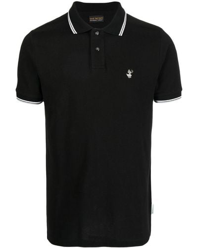 Save The Duck Embroidered-logo Polo Shirt - Black