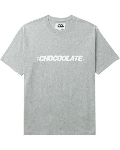 Chocoolate T-Shirt mit Logo-Print - Grau