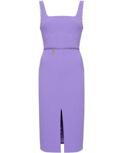 Elisabetta Franchi Paneled Crepe Dress - Purple