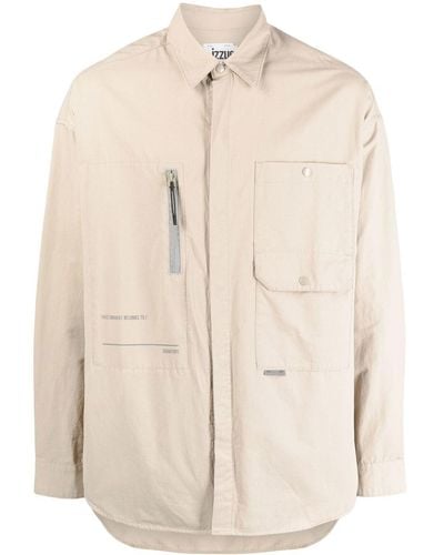 Izzue Multi-pocket Cotton Shirt - Natural