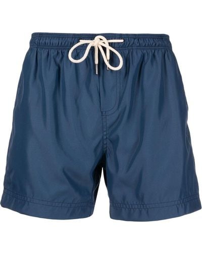 Peninsula Tile-print Swim Shorts - Blue