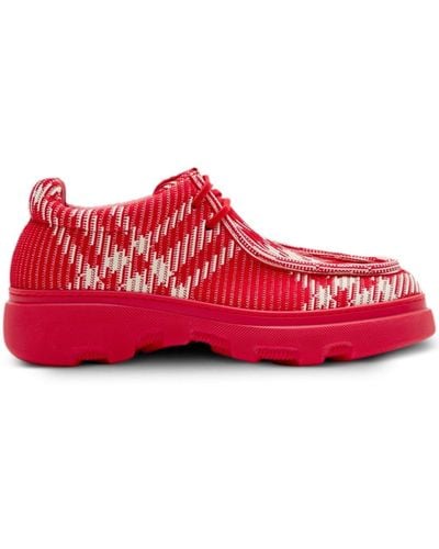 Burberry Vintage-check Woven Creeper Shoes - Red