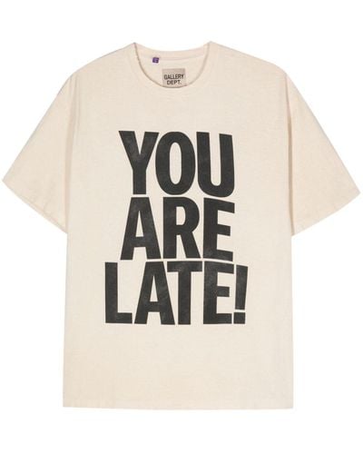 GALLERY DEPT. You Are Late Cotton T-shirt - Natural