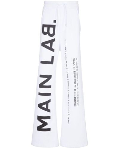 Balmain Main Lab Logo Sweatpants - White