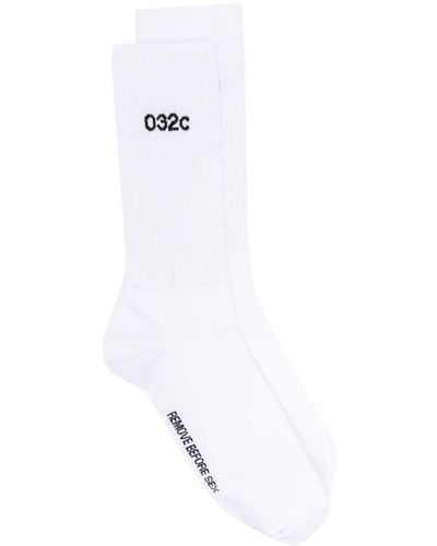 032c Remove Before Sex Ribbed Socks - White