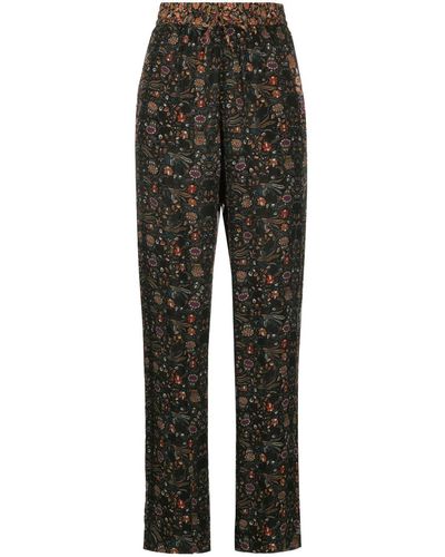 Isabel Marant Pantalones Ozio con motivo floral - Negro
