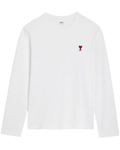Ami Paris Ami De Coeur Cotton Sweatshirt - White
