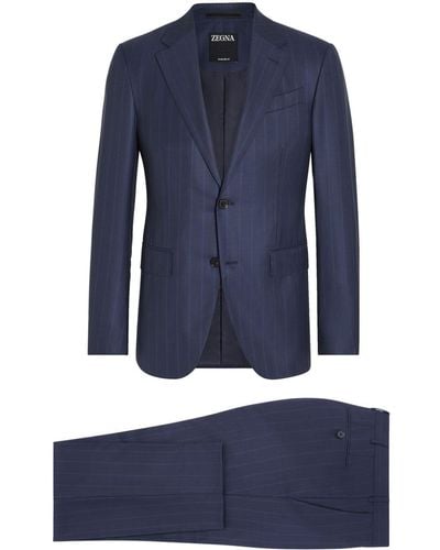 Zegna 15milmil15 Striped Wool Suit - Blue