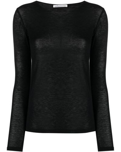 Stefano Mortari Wide-neck Knitted Top - Black