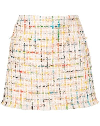 Oscar de la Renta High-waisted Tweed Mini Skirt - Natural