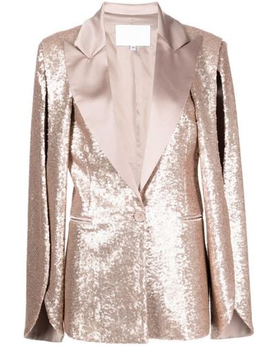 Costarellos Sequined Single-breasted Blazer - Pink