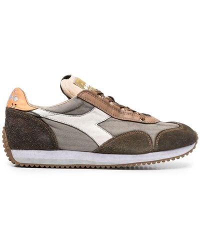 Diadora Equipe H Distressed Trainers - Brown