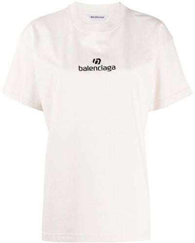 Balenciaga Logo Print Short-sleeved T-shirt - White
