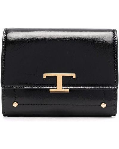 Tod's Patina フラップ財布 - ブラック