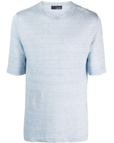 Lardini Fein gestricktes T-Shirt - Blau