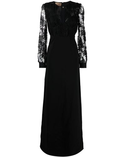 Gucci Lace-embellished Evening Dress - Black