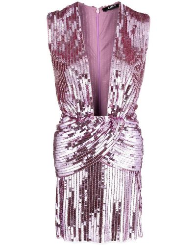 Amen Sequin-embellished Sleeveless Dress - Purple