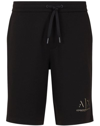 Armani Exchange Logo-print Track Shorts - Black