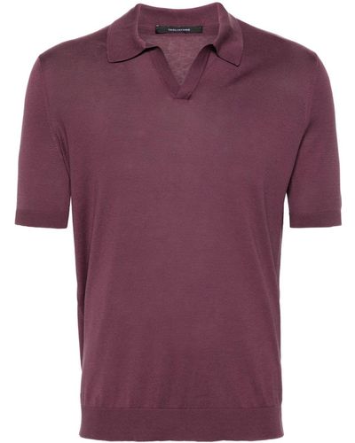 Tagliatore Keith Silk Polo Shirt - Purple