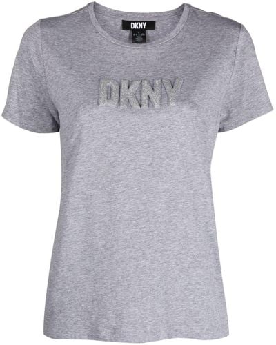 DKNY Raised-logo Cotton T-shirt - Grey