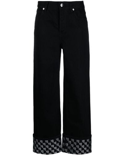 Alexander Wang Crystal-embellished Mid-rise Straight-leg Jeans - Black