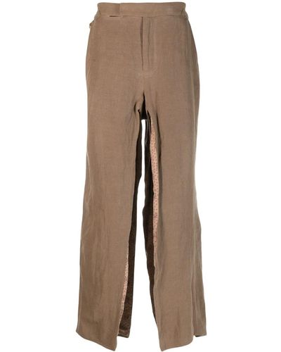Vivienne Westwood Pantaloni svasati con spacchi laterali - Marrone