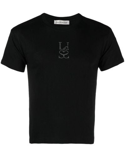 Ludovic de Saint Sernin ビジューロゴ Tシャツ - ブラック