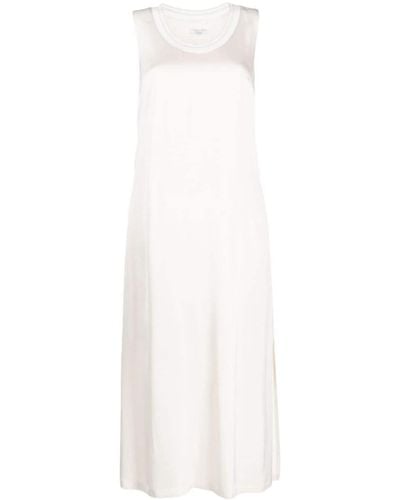 Peserico Ärmelloses Kleid aus Satin - Weiß