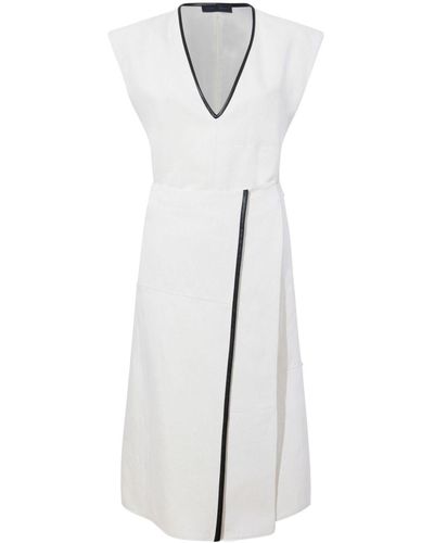 Proenza Schouler V-neck Cotton Blend Wrap Dress - White