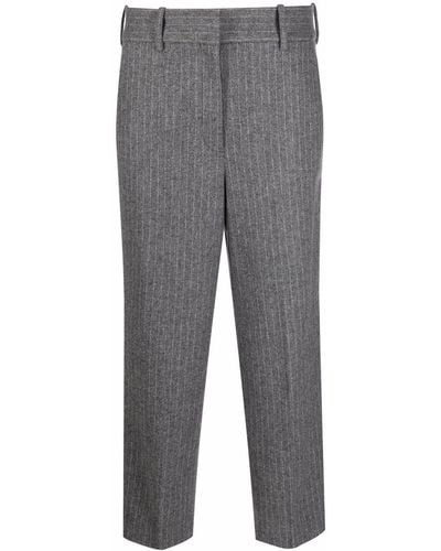 Circolo 1901 Cropped Pinstripe Trousers - Grey