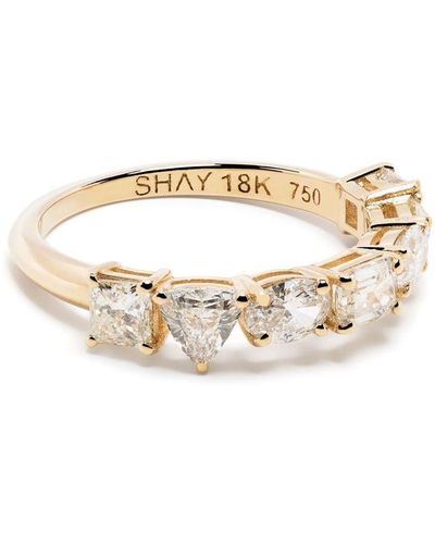 SHAY 18kt Jasmin Gelbgoldring mit Diamanten - Weiß