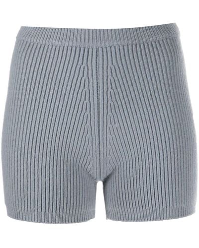 Alexander Wang Ribbed-knit Wool Shorts - Gray