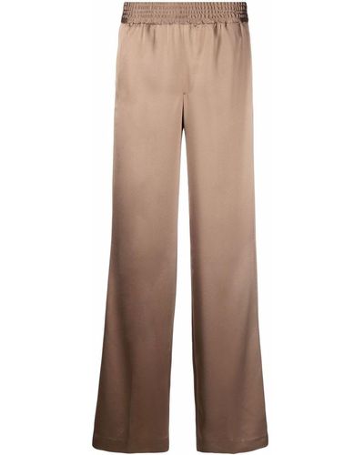 PT Torino Wide-leg Elasticated Pants - Brown