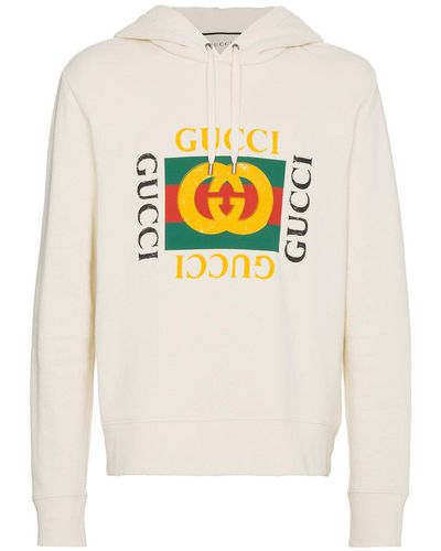 Gucci Gg Fake Hooded Sweatshirt - Natural