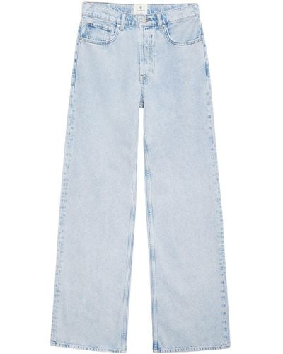 Anine Bing Hugh High-rise Wide-leg Jeans - Blue