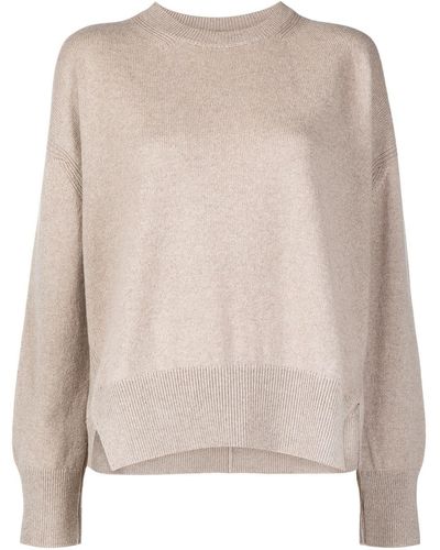 Barrie Round Neck Cashmere Sweater - Natural