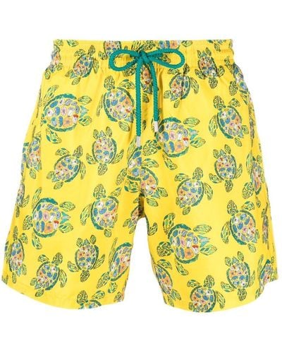 Vilebrequin Mahina Turtle-print Swim Shorts - Yellow