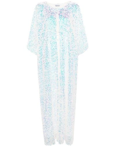 Baruni Lily Sequinned Maxi Dress - Blue