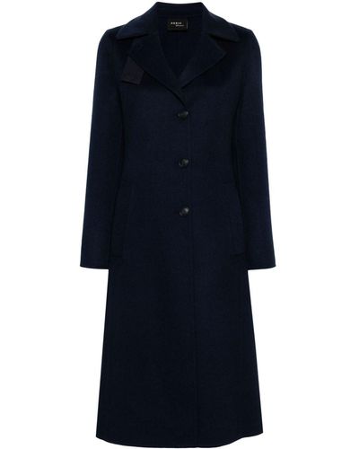 Akris Single-breasted Cashmere Coat - Blue