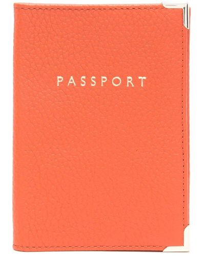 Aspinal of London Porta passaporto - Arancione