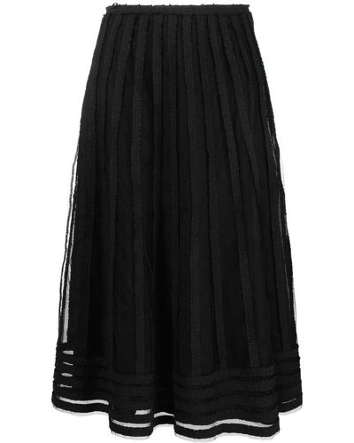 RED Valentino Tulle Overlay Flared Skirt - Black