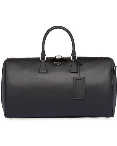 Prada Saffiano Leather Duffle Bag - Black