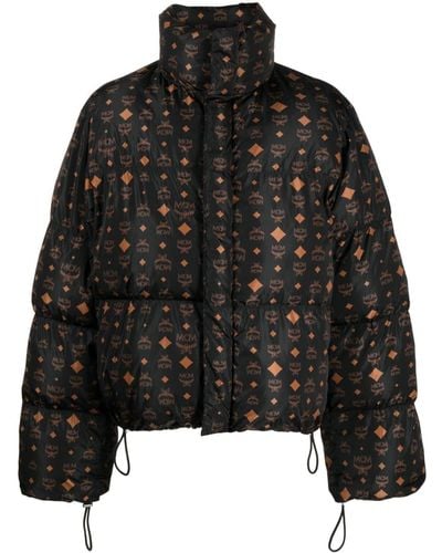 MCM Monogram-pattern Puffer Jacket - Black